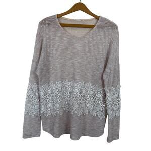 Entro Women Knit Top Size Small Embroidered Boho Festival Feminine Floral Hippie